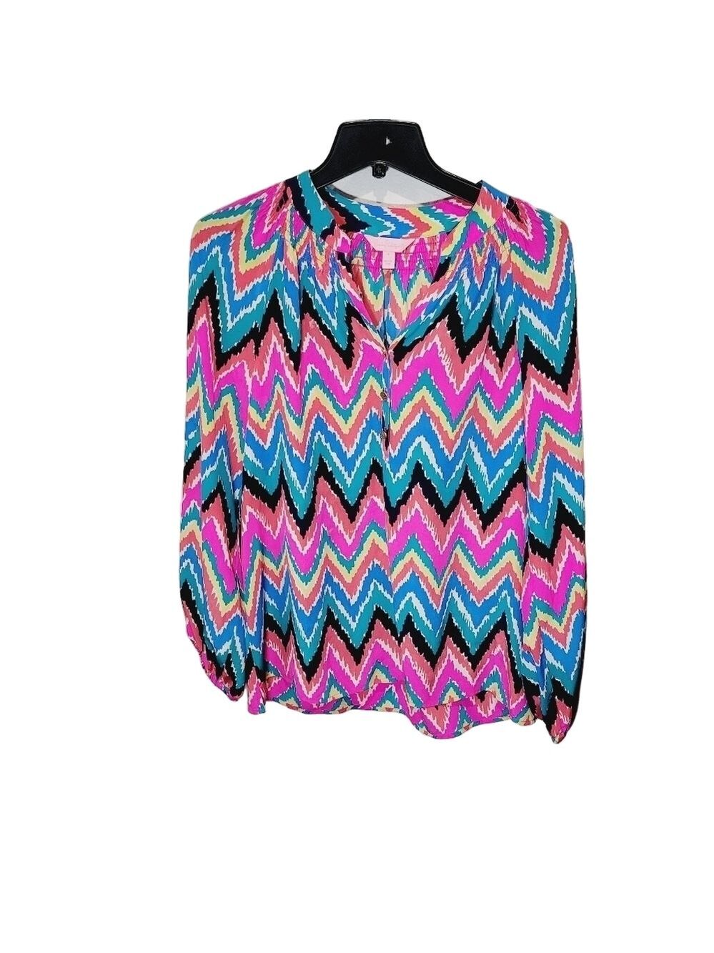 Lily Pulitzer Elsa Silk Chevron Women's Bouse